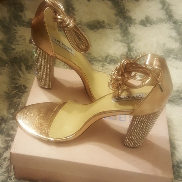 Cape Robbin Shoes - Rose gold tie up Sandals